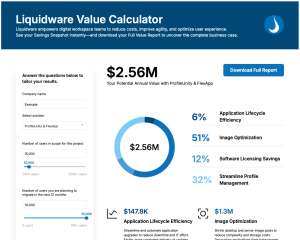 Liquidware Value Calculator Screenshot